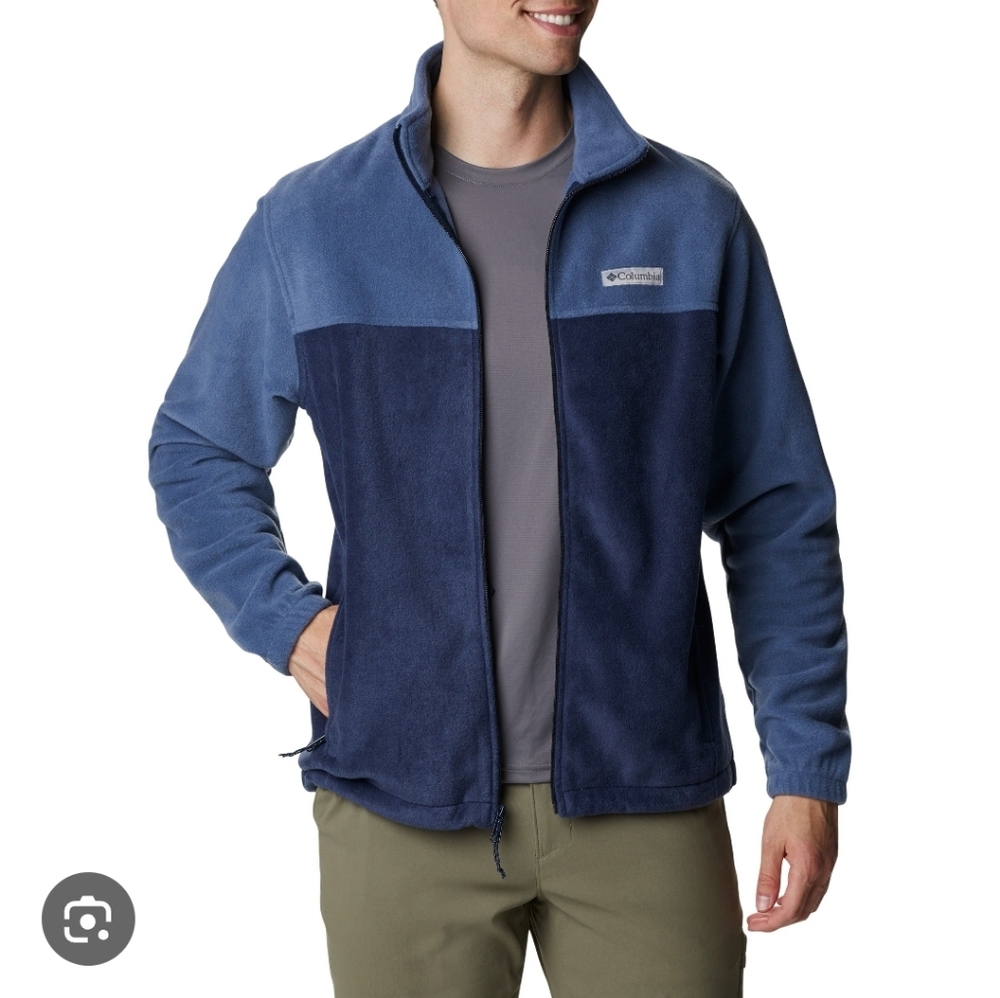 Columbia Two-Tone Grey and Navy Full-Zip Fleece Jacket